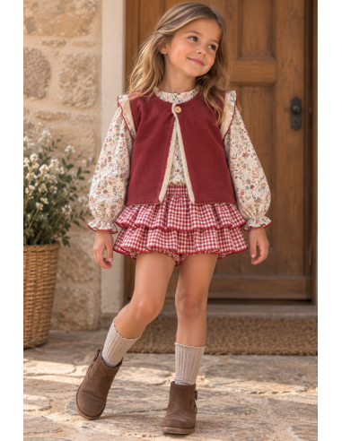 CONJ. BLUSA+BRAGUITA VICHI+CHALECO GUINDA