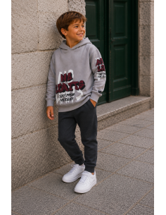 SUDADERA GRIS+JOGGER BOLSILLOS GRIS 
