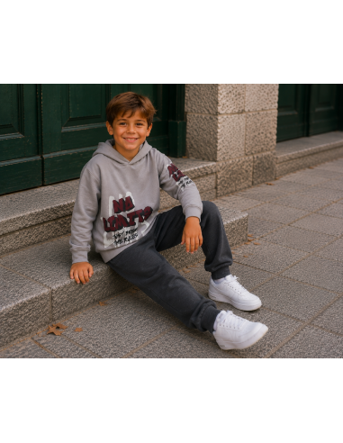 SUDADERA GRIS+JOGGER BOLSILLOS GRIS 