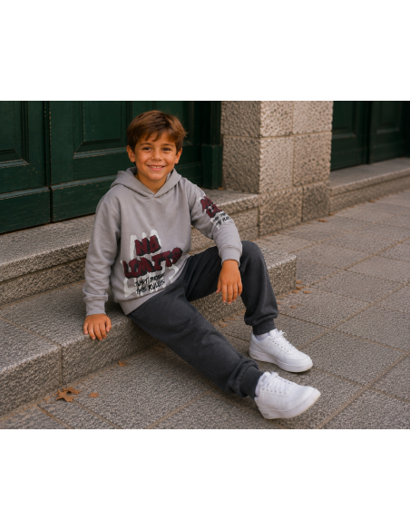 SUDADERA GRIS+JOGGER BOLSILLOS GRIS 