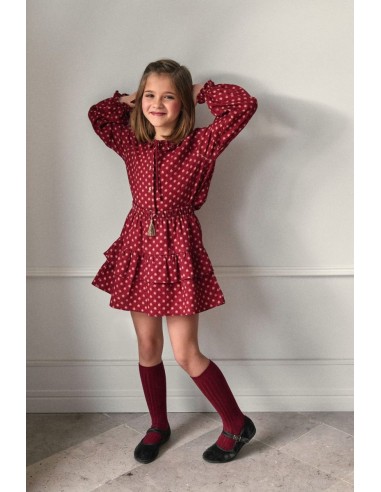 FALDA/SHORT GRANATE FLOR