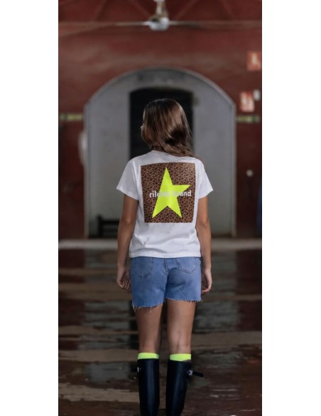 CAMISETA STAR LEOPARDO BLANCA 