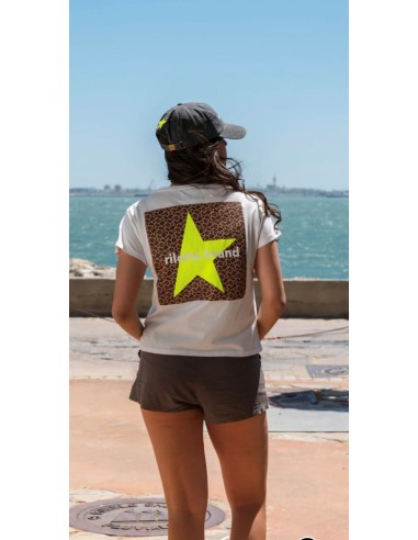 CAMISETA STAR LEOPARDO BLANCA 