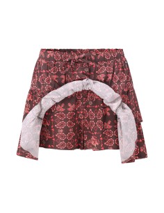 FALDA-SHORT MARRON/NARANJA