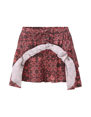 FALDA-SHORT MARRON/NARANJA