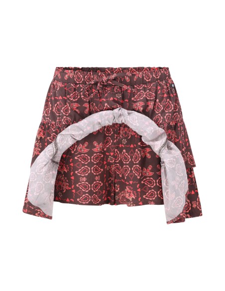 FALDA-SHORT MARRON/NARANJA