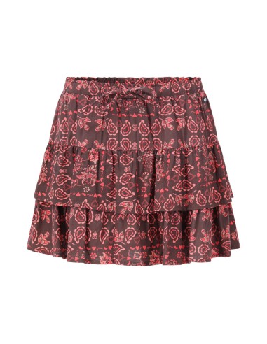 FALDA-SHORT MARRON/NARANJA