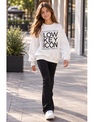 SUDADERA BLANCA LOW KEY ICON