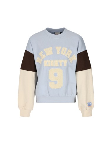 SUDADERA NEW YORK CELESTE/MARRON