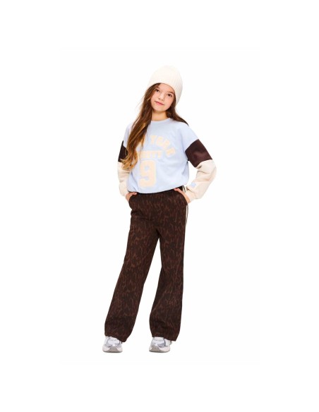 SUDADERA NEW YORK CELESTE/MARRON