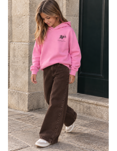 SUDADERA ROSA CAPUCHA   