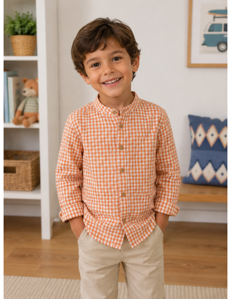 CAMISA VICHY SALMON