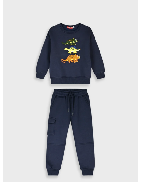 SUDADERA DINOSAURIOS AZUL MARINO+JOGGER