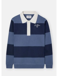 SUDADERA CUELLO-POLO RAYA ANCHA MARINO