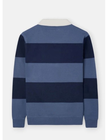 SUDADERA CUELLO-POLO RAYA ANCHA MARINO