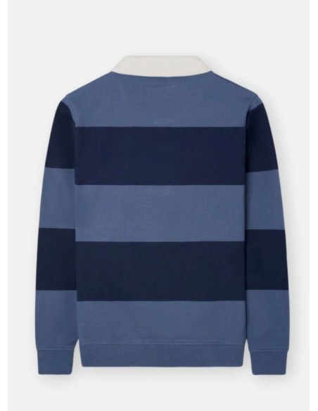 SUDADERA CUELLO-POLO RAYA ANCHA MARINO