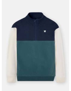 SUDADERA MEDIA CREMALLERA BLOQUES VERDE