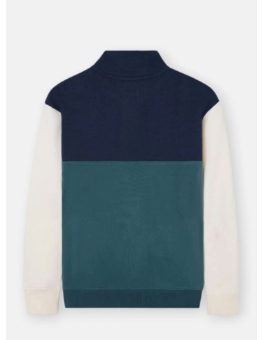 SUDADERA MEDIA CREMALLERA BLOQUES VERDE