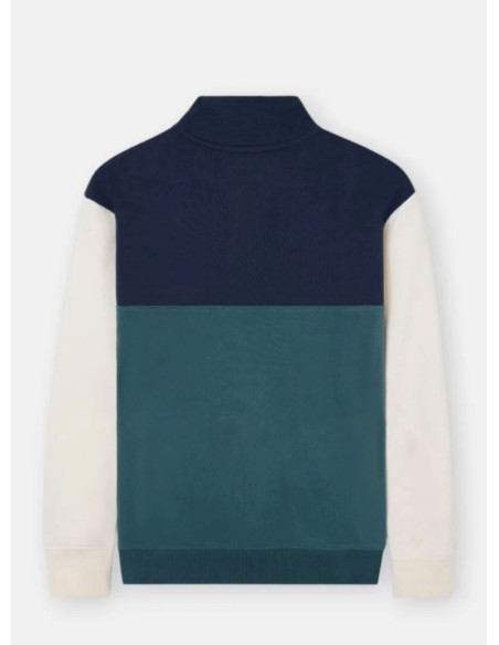 SUDADERA MEDIA CREMALLERA BLOQUES VERDE