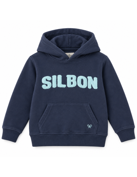 SUDADERA CAPUCHA PARCHE CONTRASTE MARINO