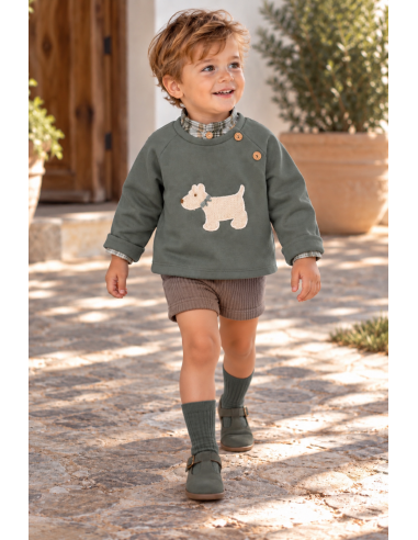 SUDADERA PERRITO+CAMISA+SHORT PANA