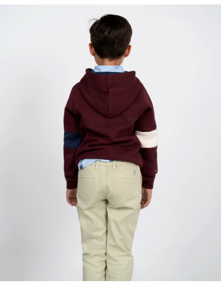 SUDADERA SPORTY CAPUCHA BURDEOS