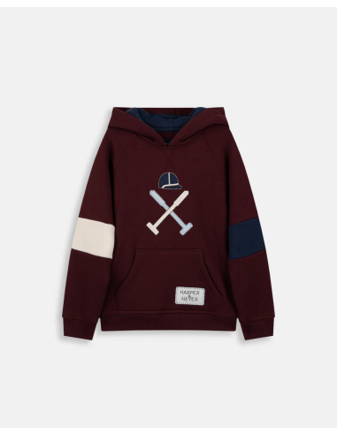 SUDADERA SPORTY CAPUCHA BURDEOS