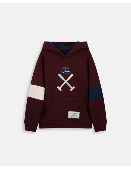 SUDADERA SPORTY CAPUCHA BURDEOS