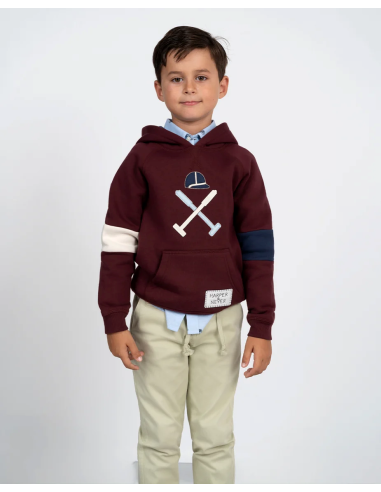 SUDADERA SPORTY CAPUCHA BURDEOS