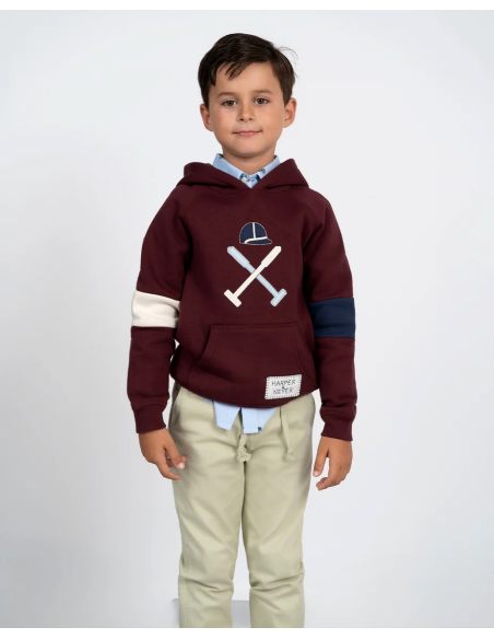 SUDADERA SPORTY CAPUCHA BURDEOS