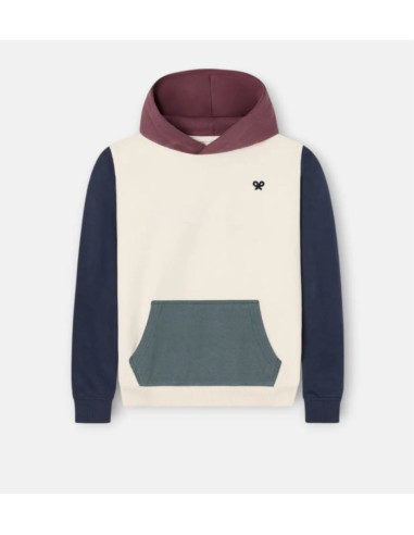 SUDADERA CAPUCHA MULTICOLOR RIZO CREMA