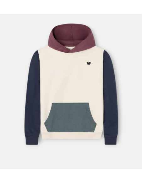 SUDADERA CAPUCHA MULTICOLOR RIZO CREMA