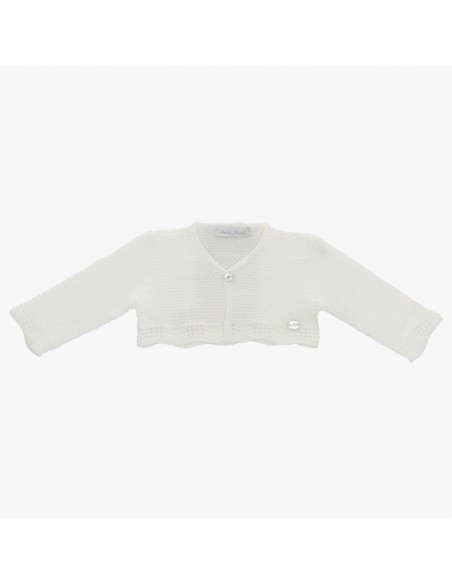 CHAQUETA CORTA DE PUNTO EN MARFIL