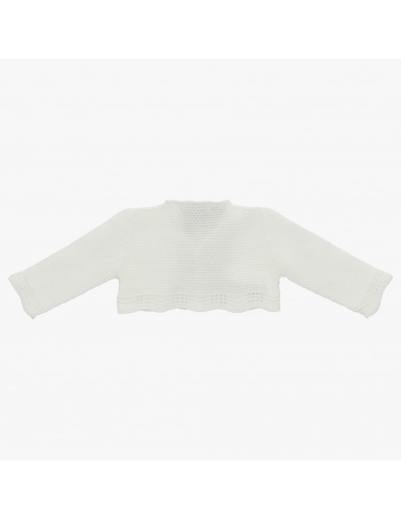 CHAQUETA CORTA DE PUNTO EN MARFIL