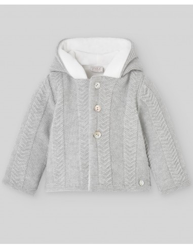 CHAQUETON PUNTO PULGARCITO GRIS PERLA 