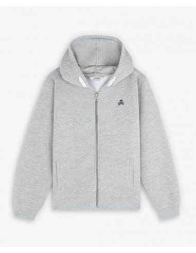 SUDADERA GRIS CON CREMALLERA Y CAPUCHA