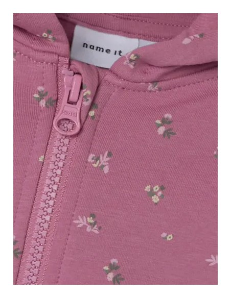 SUDADERA CREMALLERA FLORES Y CAPUCHA