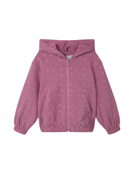 SUDADERA CREMALLERA FLORES Y CAPUCHA