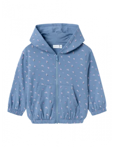 SUDADERA CREMALLERA FLORES Y CAPUCHA