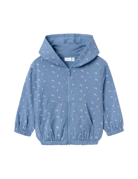 SUDADERA CREMALLERA FLORES Y CAPUCHA