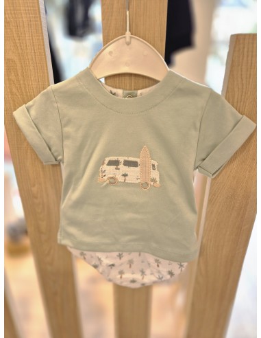 CAMISETA+RANITA PALMERAS VERDE