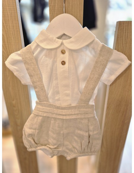 CONJUNTO BLUSA+BOMBACHO TIRANTES BEIGE