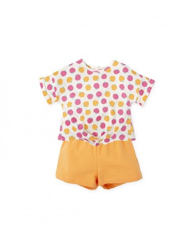 SHORT NARANJA+CAMISETA FRUTAS