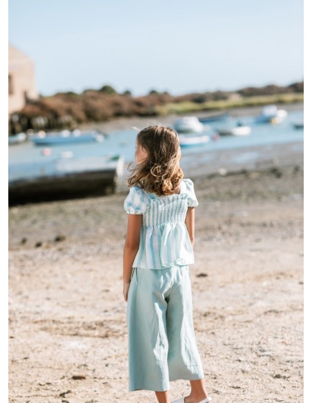 PANTALON PALAZO VERDE AGUA