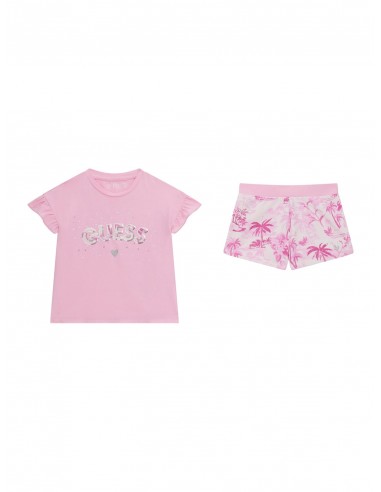 CAMISETA ROSA+SHORT PALMERAS