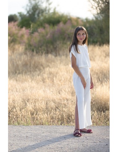 PANTALON LARGO ABERTURAS BLANCO