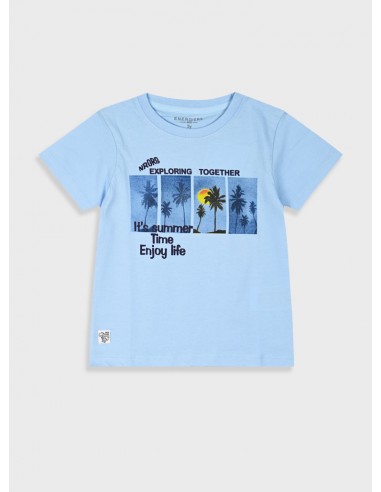 CAMISETA PALMERAS AZUL 