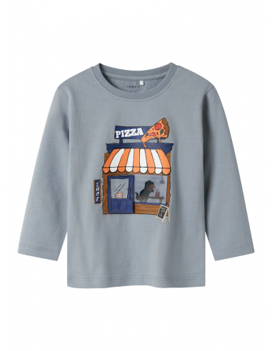 CAMISETA  PIZZA  AZUL