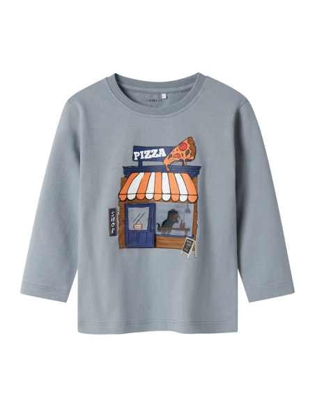 CAMISETA  PIZZA  AZUL