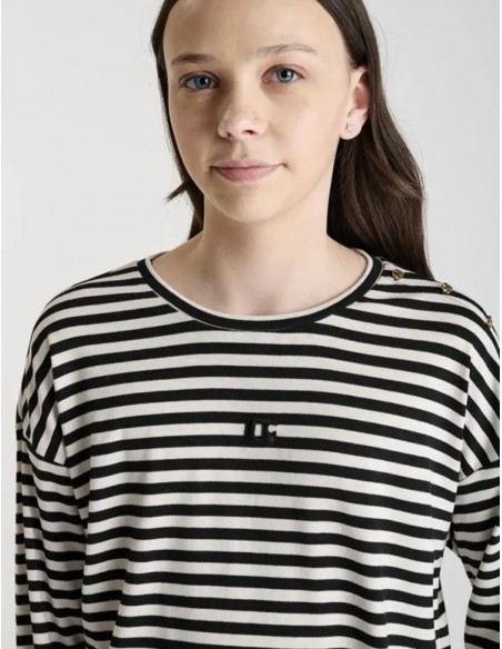 CAMISETA RAYAS CRUDO Y NEGRO